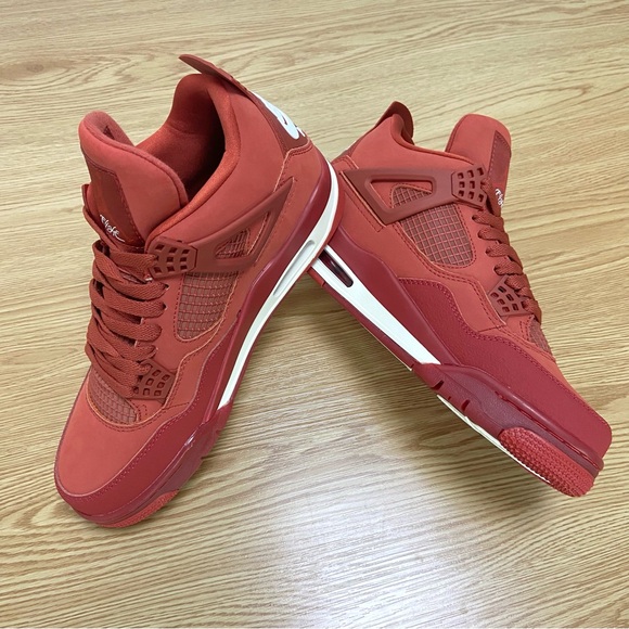 Air Jordan 4 Brick by Brick -Men’s Red Mid-top Sneakers Shoes - Picture 1 of 10